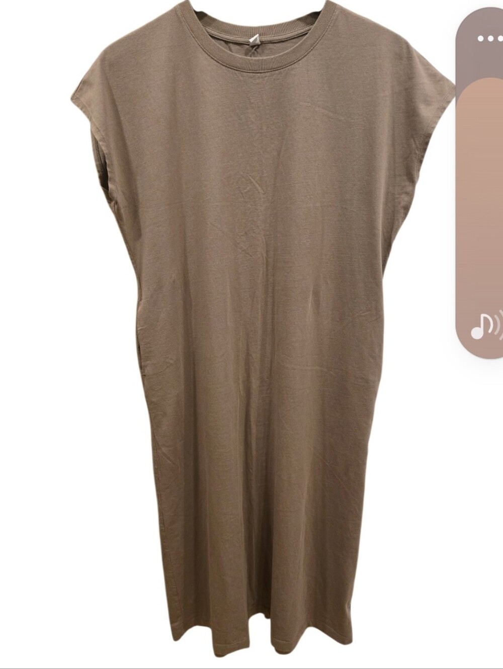Uniqlo smooth cotton french sleeve long dress Sz M - Picture 3 of 10